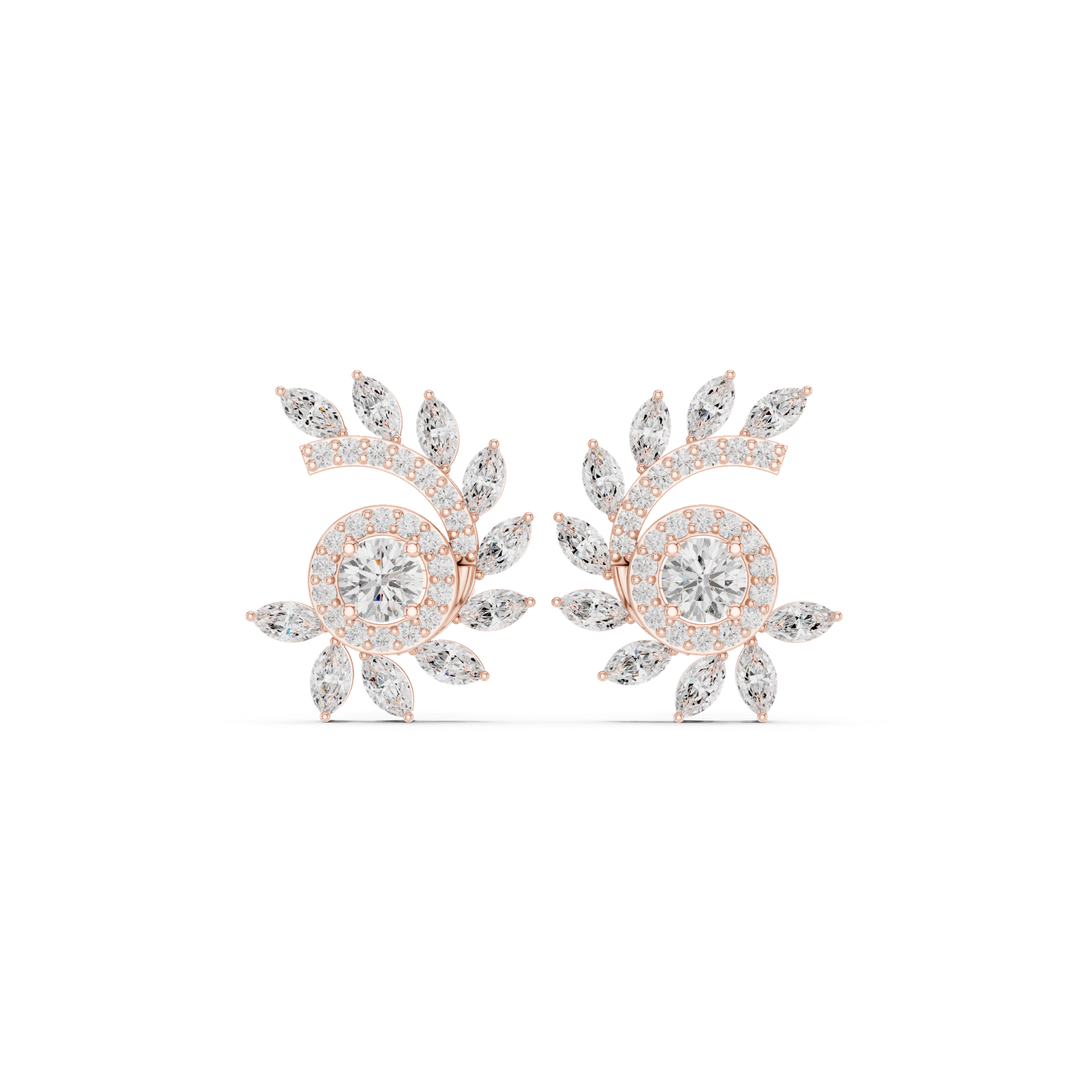 Gold Earrings Earring, Rose Gold, view 4