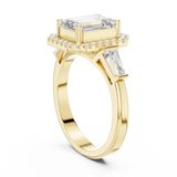 Gold Ring, Emerald center stone, Yellow Gold, view 1