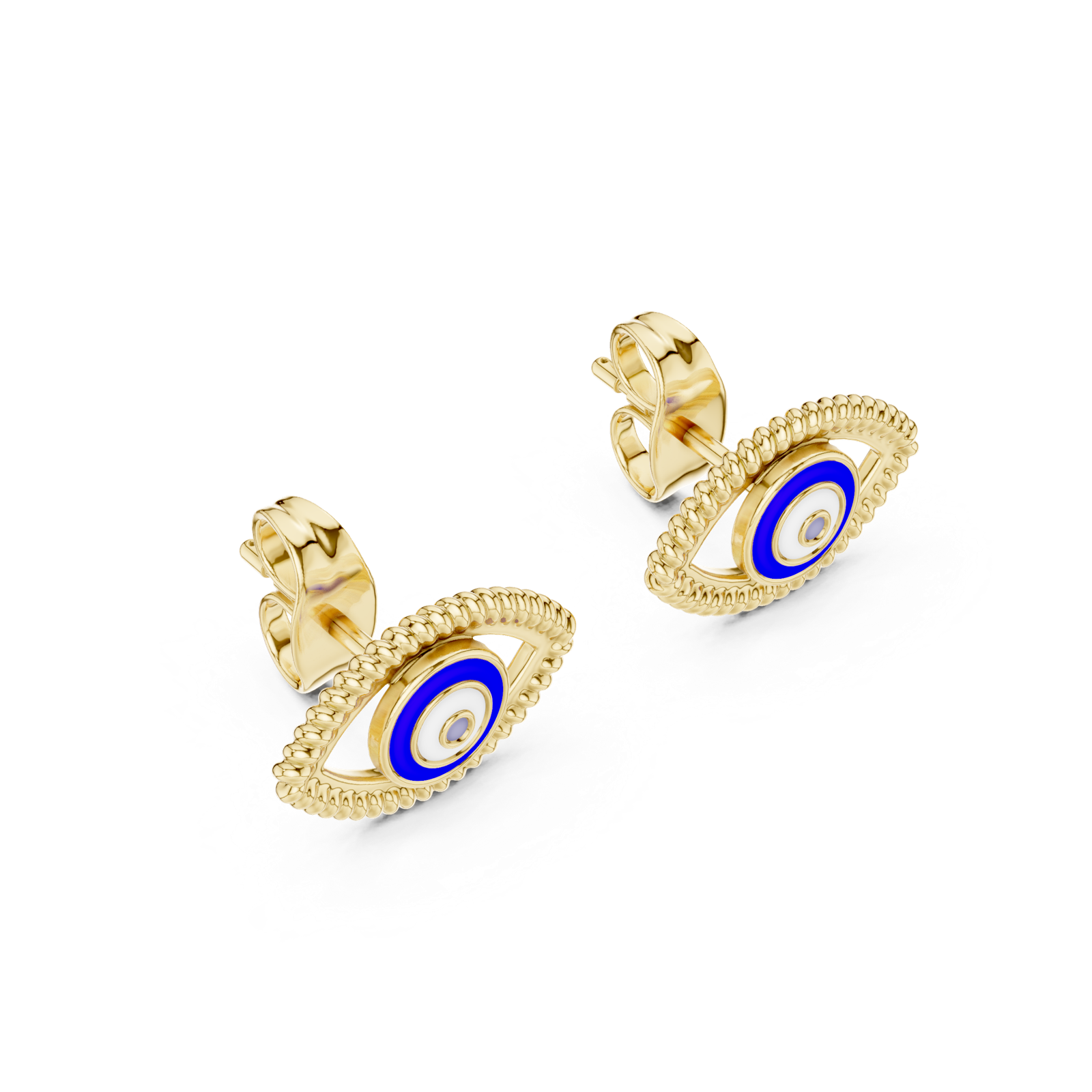 Gold Earrings 12-10003@E, Yellow Gold, view 2