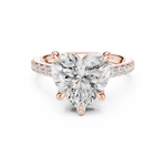 Gold Ring DDLR-250, Heart center stone, Rose Gold, view 4
