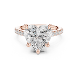Gold Ring DDLR-250, Heart center stone, Rose Gold, view 4