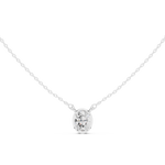 Gold Jewelry DDPS-001, Oval center stone, White Gold, view 4