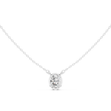 Gold Jewelry DDPS-001, Oval center stone, White Gold, view 4