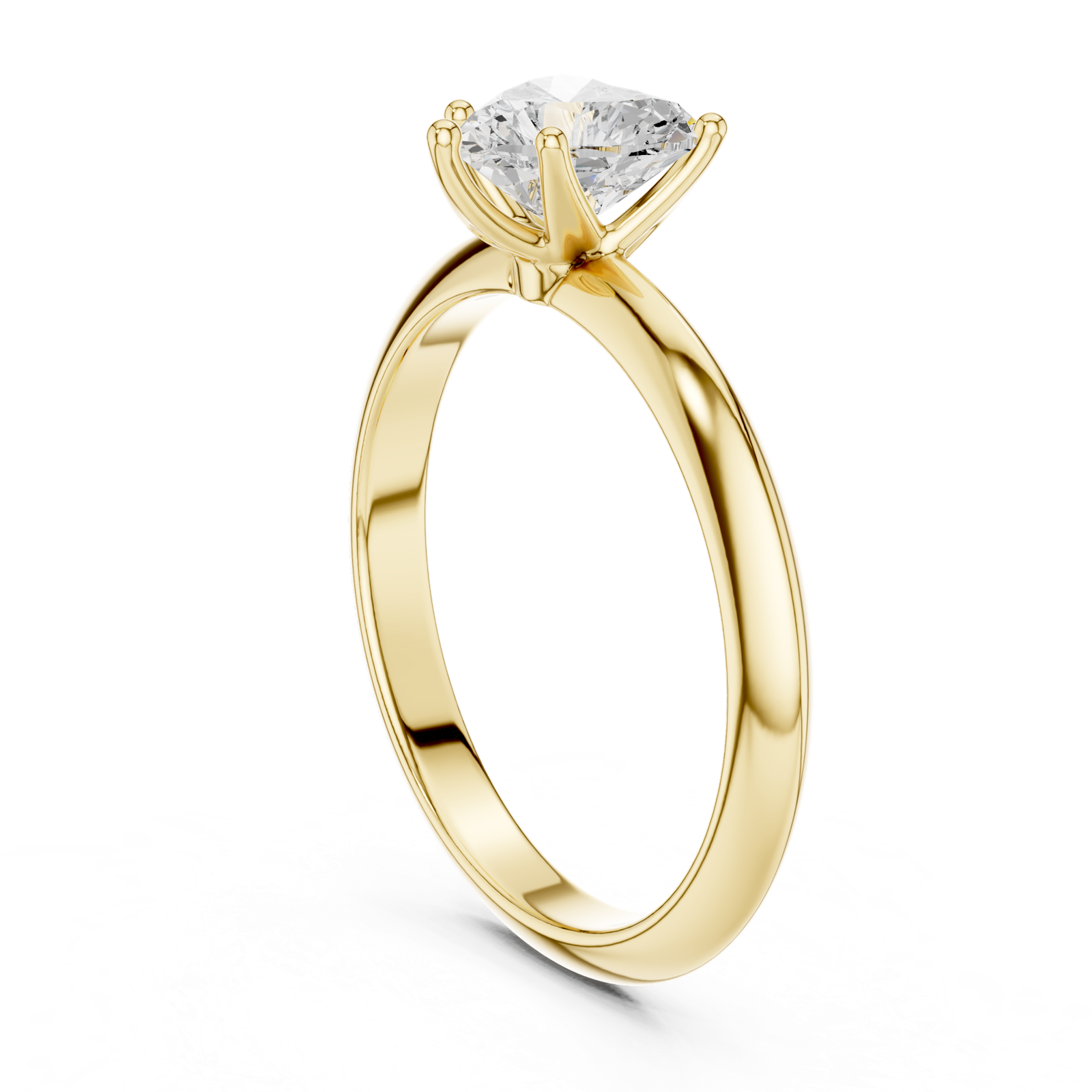 Gold Jewelry L36-6, Heart center stone, Yellow Gold, view 1