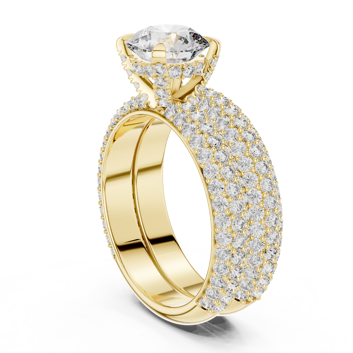 14K Solid Gold Lab Diamond Solitaire Ring, Yellow Gold, view 1