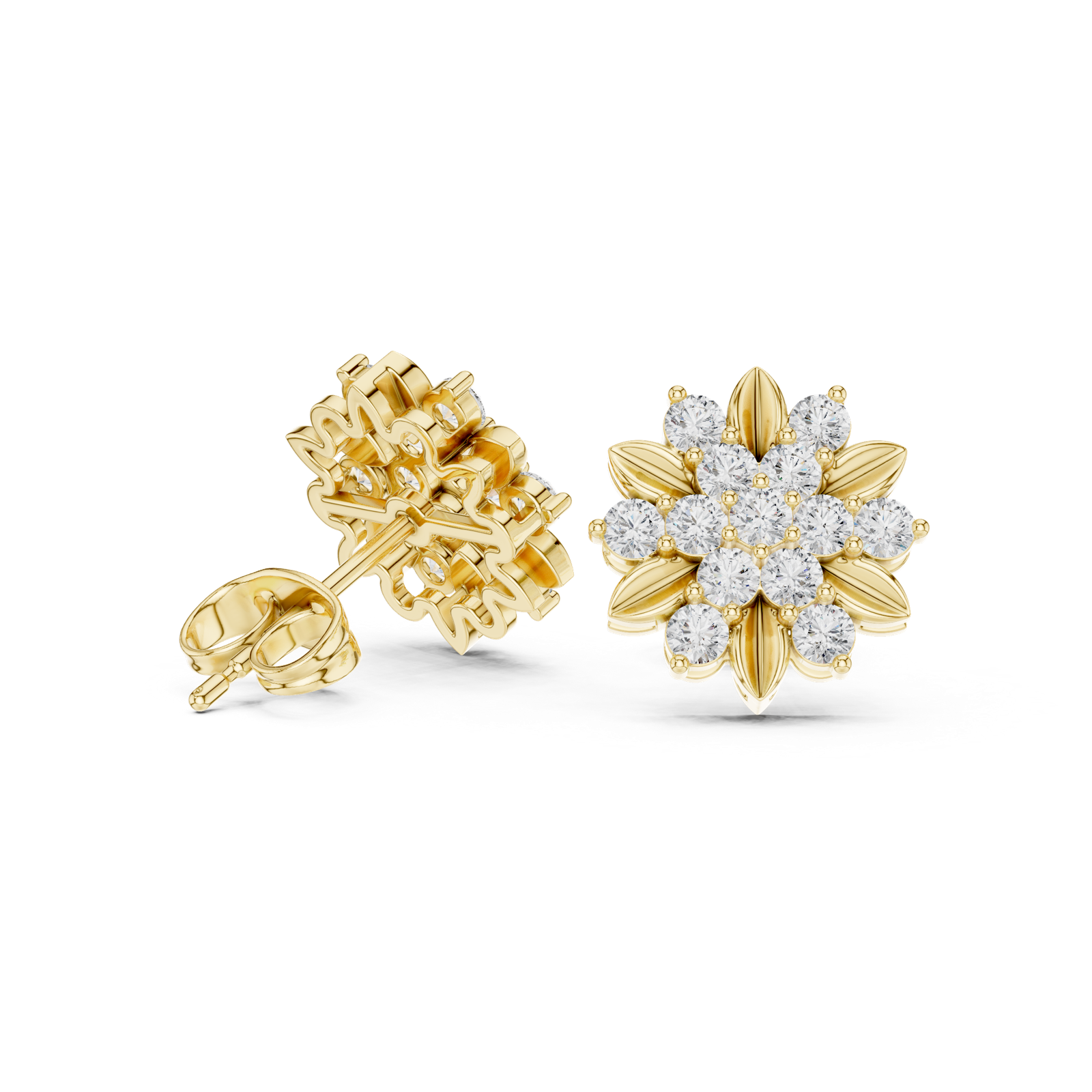 Gold Earrings AER-102, Yellow Gold