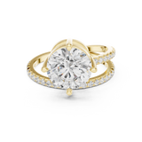 Gold Jewelry L35-39, Round center stone, Yellow Gold, view 4