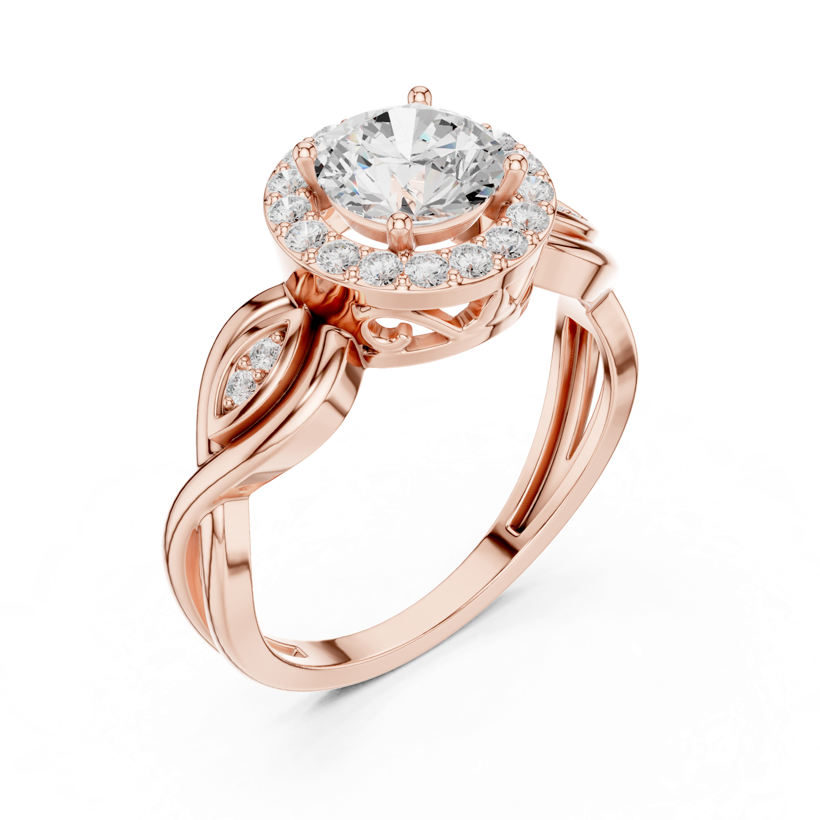 Gold Ring DDLR-821, Rose Gold, view 2