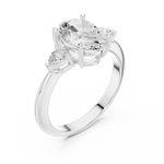 Gold Jewelry L35-66, Oval center stone, White Gold, view 2