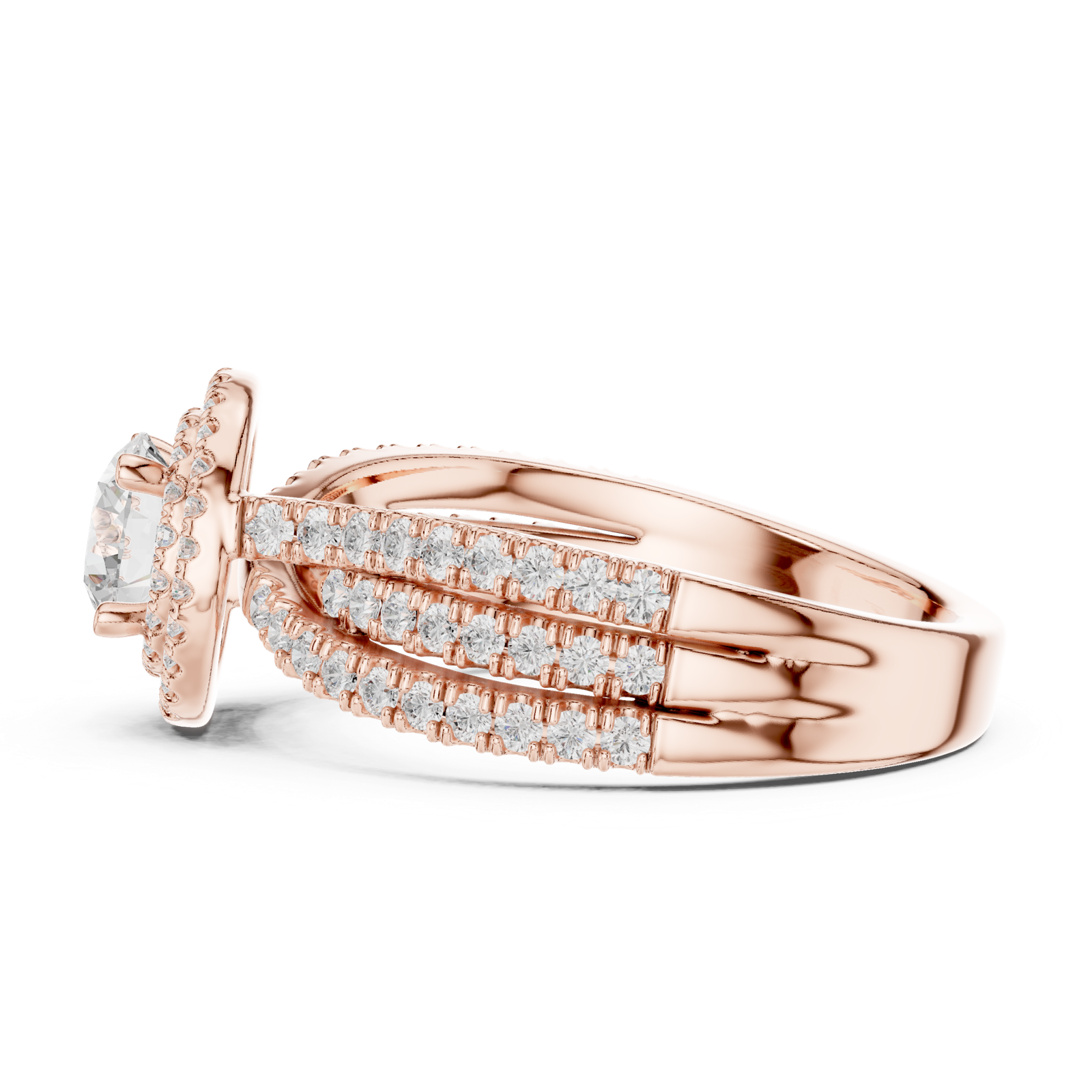 Gold Ring LR-0213, Rose Gold, view 3