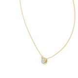 14K Solid Gold Lab Diamond Solitaire Pendant Necklace, Yellow Gold, view 2