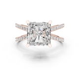 Gold Jewelry L36-25, Radiant center stone, Rose Gold
