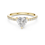 Gold Jewelry L36-15, Heart center stone, Yellow Gold, view 4
