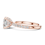 Gold Ring, Cushion center stone, Rose Gold, view 3