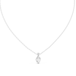 14K Solid Gold Lab Diamond Solitaire Pendant Necklace, White Gold, view 4