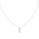 14K Solid Gold Lab Diamond Solitaire Pendant Necklace, White Gold, view 4