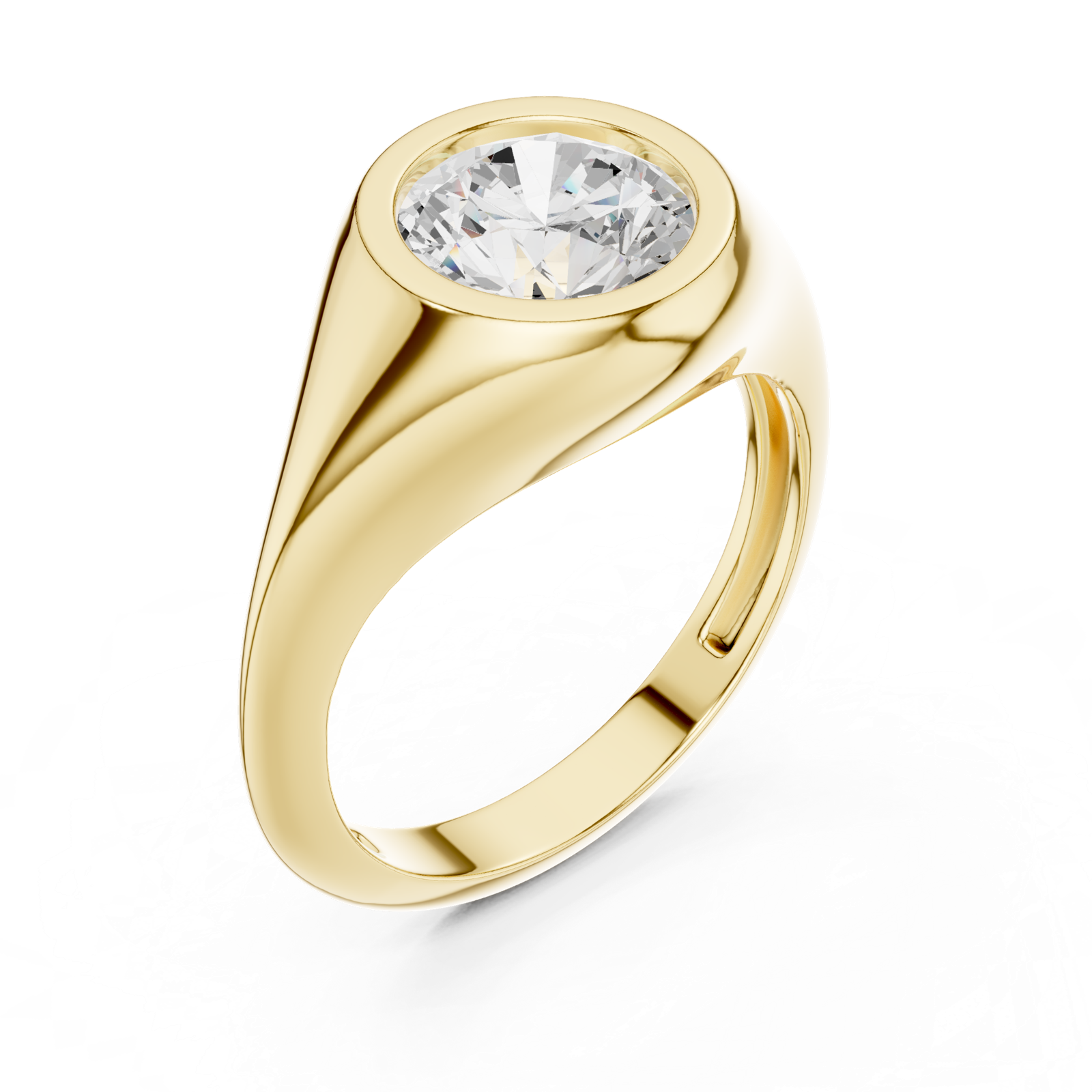 Gold Jewelry L36-4, Round center stone, Yellow Gold, view 2