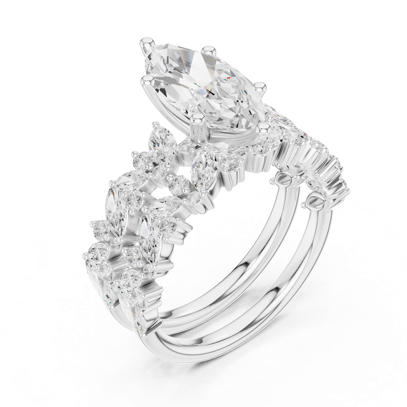 Gold Ring DDLR-942, White Gold, view 2