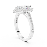 Gold Ring DDLR-349, Marquise center stone, White Gold, view 1
