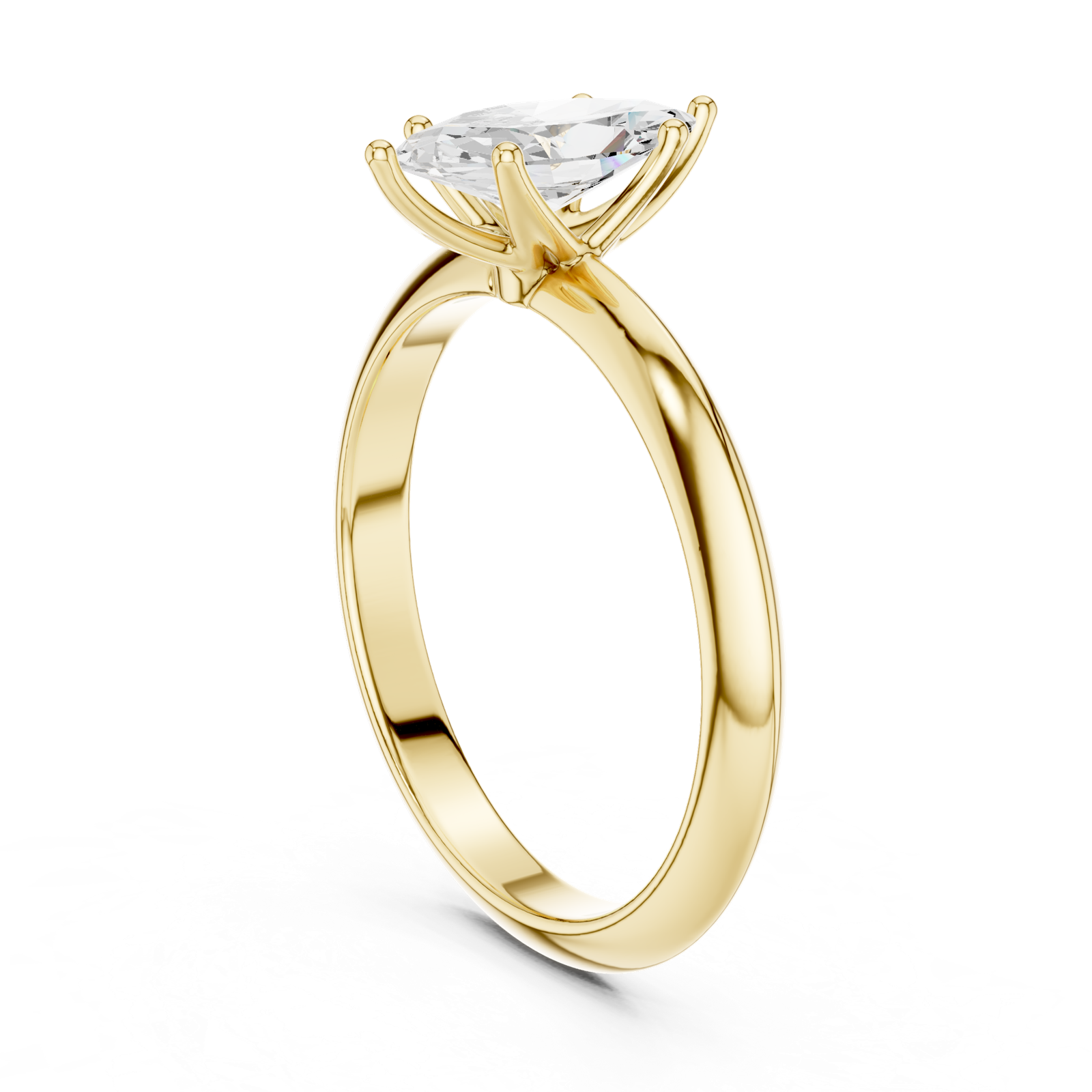 Gold Jewelry L36-6, Marquise center stone, Yellow Gold, view 1