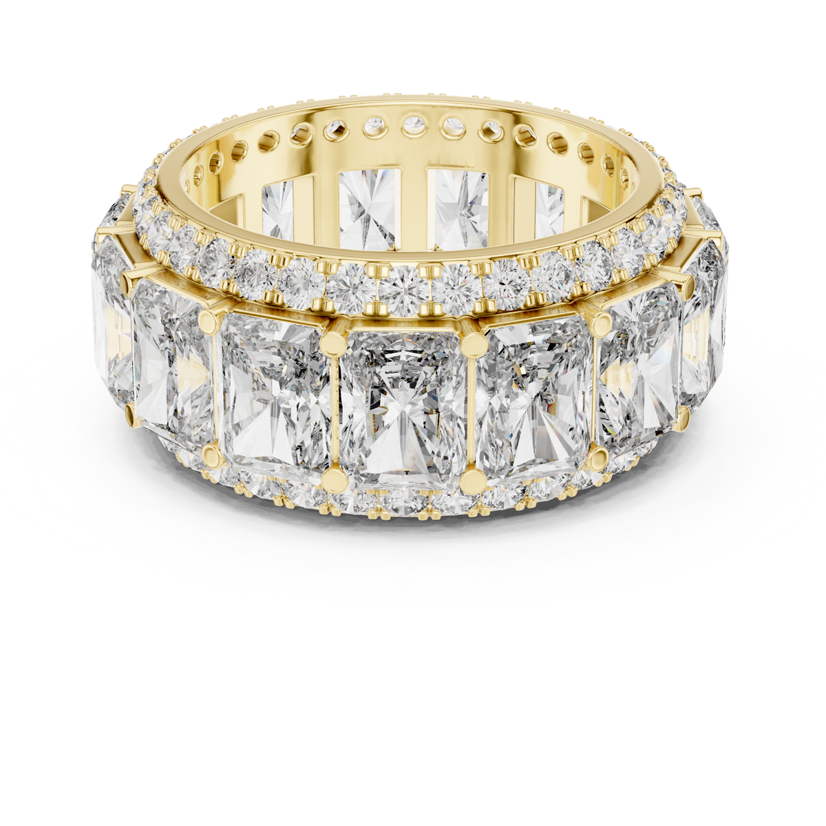 14K Solid Gold Lab Diamond Eternity Ring, Yellow Gold