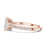 Gold Ring DDLR-037, Princess center stone, Rose Gold, view 3