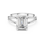 Gold Jewelry L36-7, Emerald center stone, White Gold, view 4
