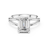 Gold Jewelry L36-7, Emerald center stone, White Gold, view 4