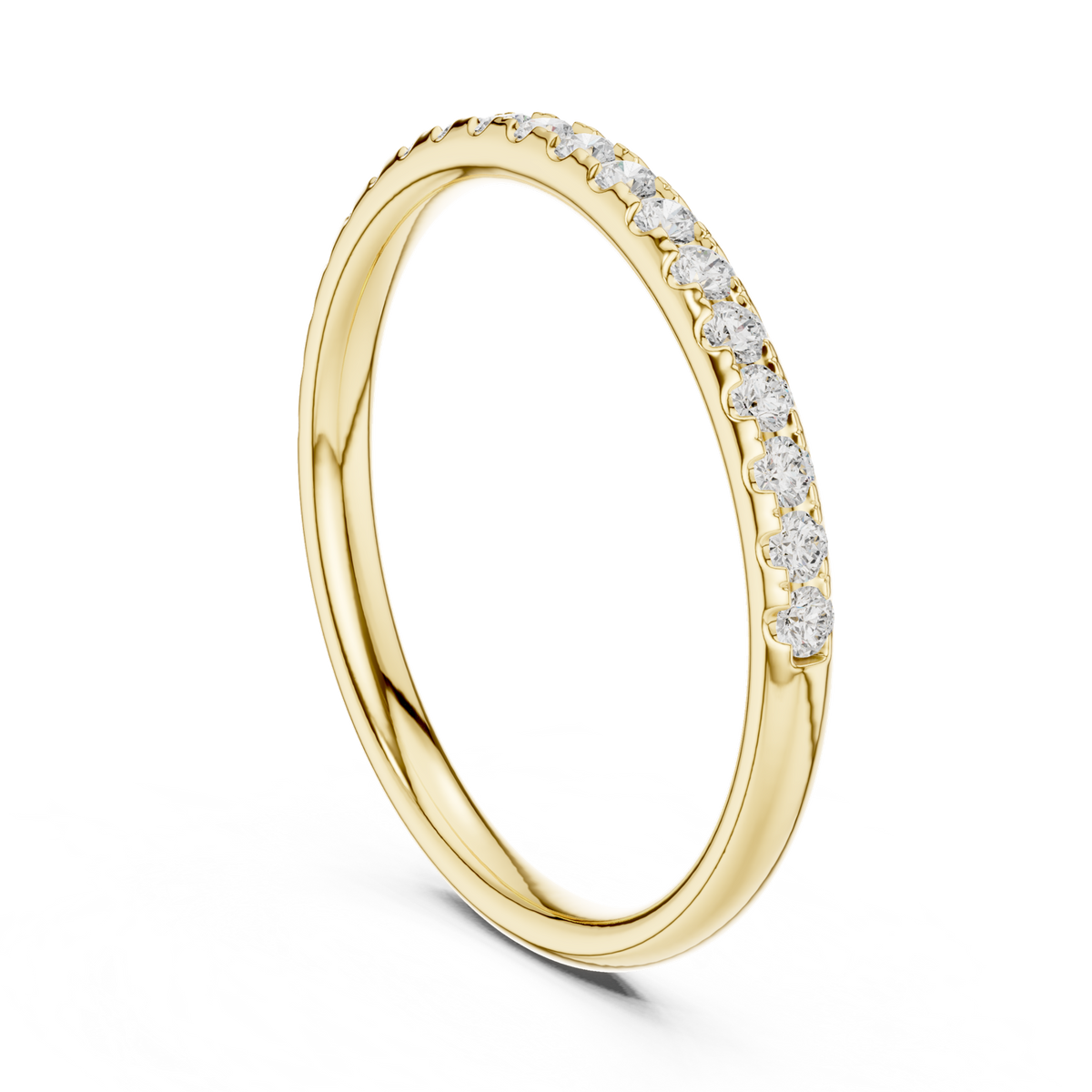 14K Solid Gold Lab Diamond Band Ring, Yellow Gold, view 1