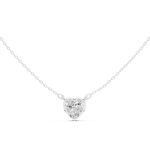 Gold Jewelry DDPO-007, Heart center stone, White Gold, view 4