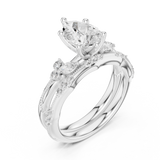 Gold Ring DDLR-299, Pear center stone, White Gold, view 2