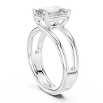 Gold Jewelry L36-9, Emerald center stone, White Gold, view 1
