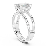 Gold Jewelry L36-9, Emerald center stone, White Gold, view 1
