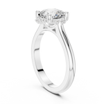 Gold Jewelry, Cushion center stone, White Gold, view 1
