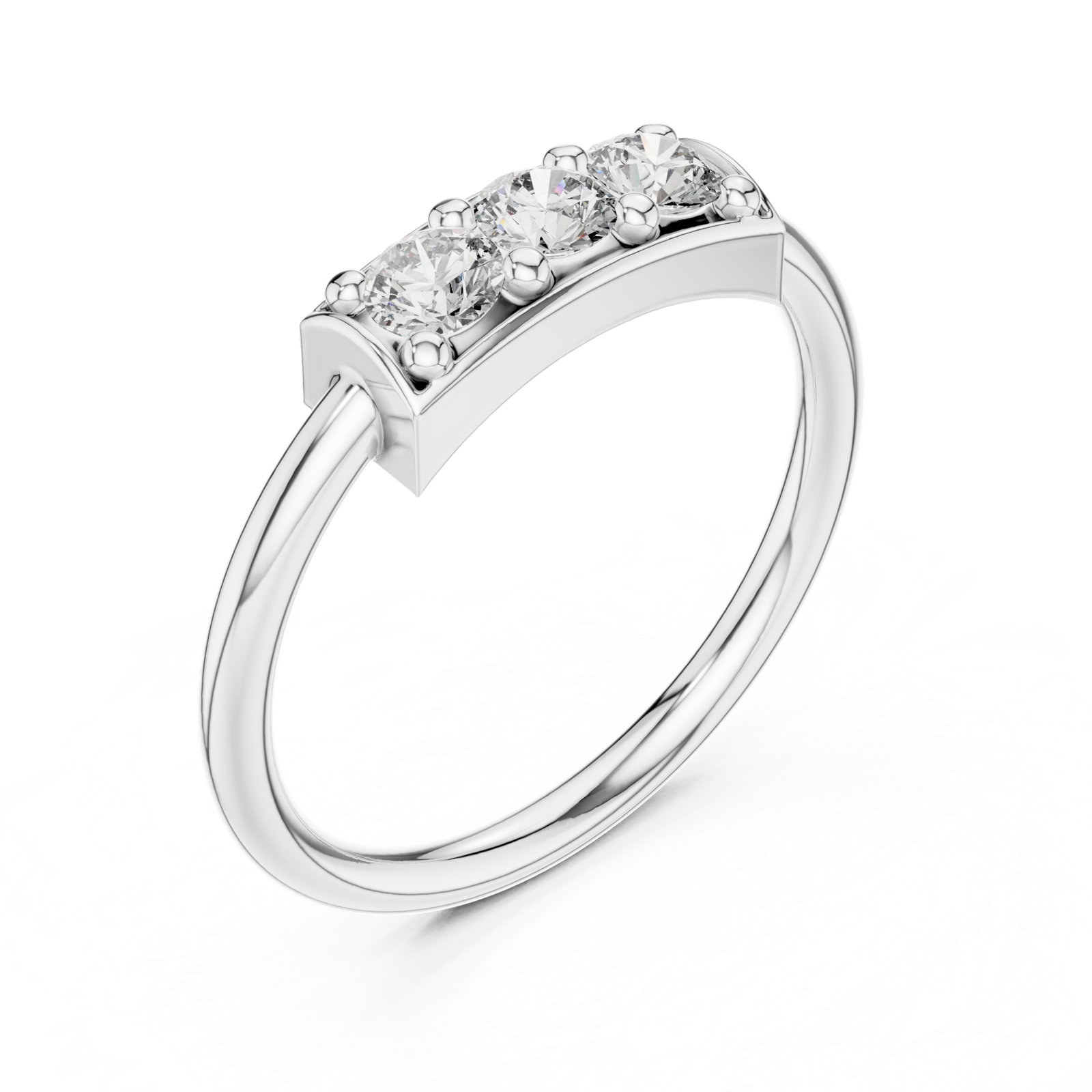 Gold Ring L28-16, White Gold, view 2