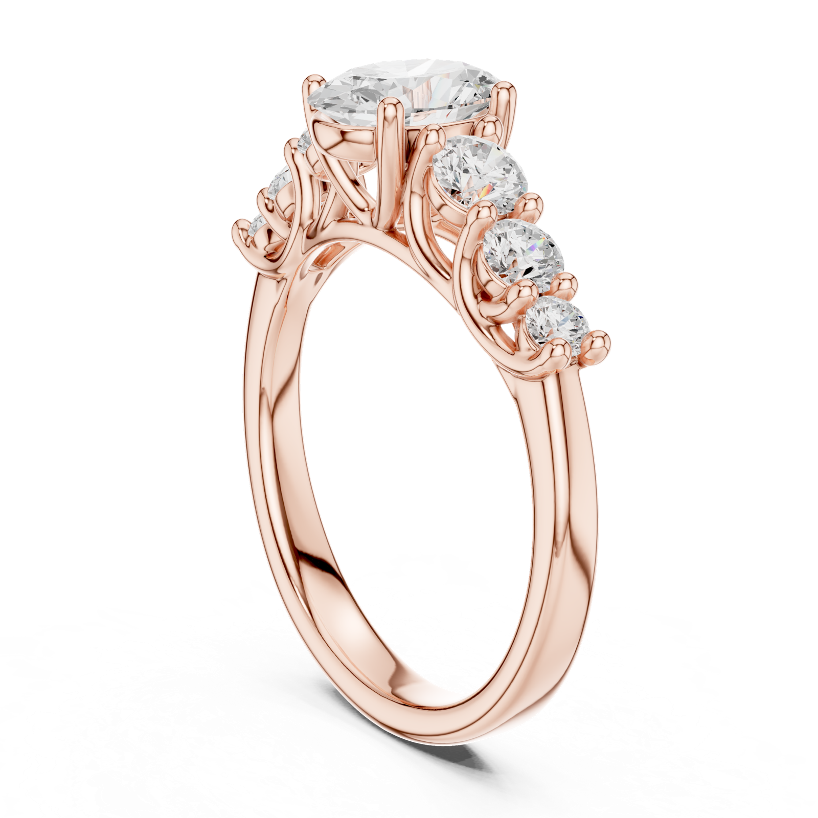 Gold Ring DDLR-704, Rose Gold, view 1