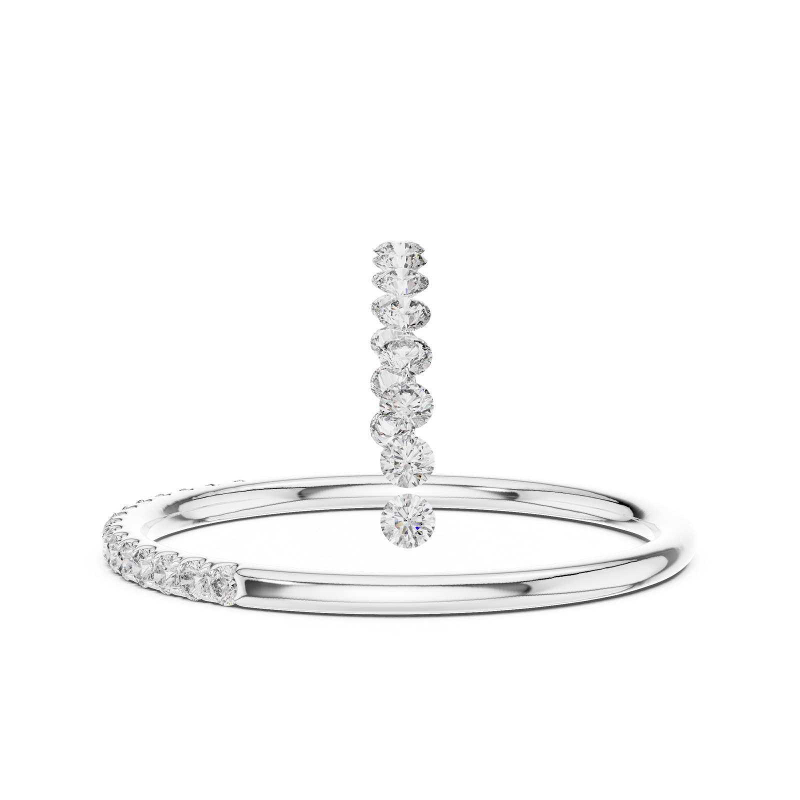 Gold Ring 12-10057@L, White Gold, view 3