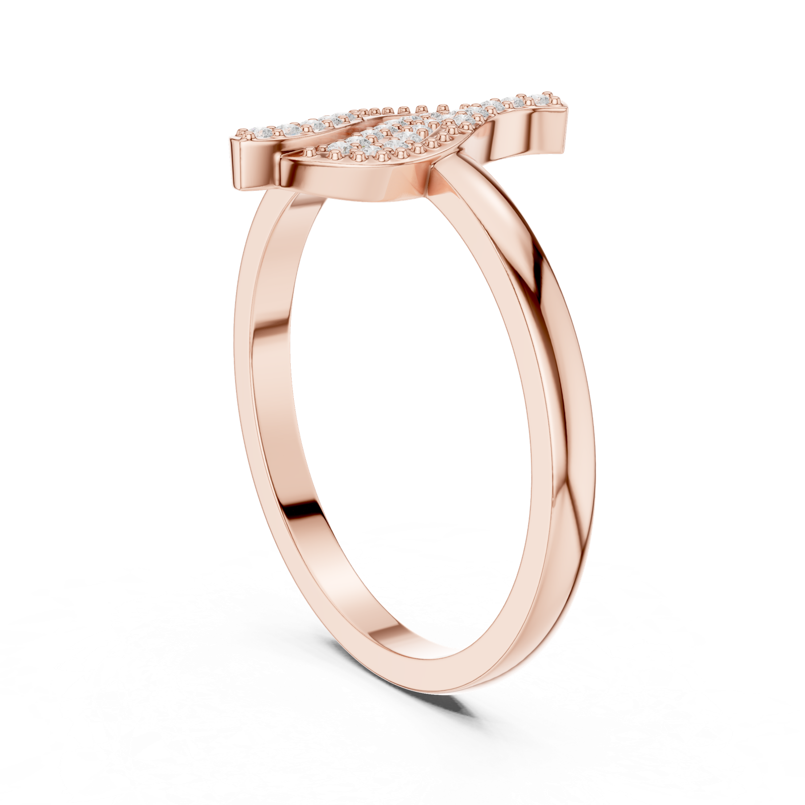 Gold Ring DDLR-663, Rose Gold, view 1