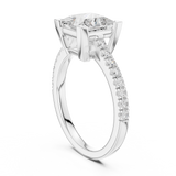 Gold Ring DDLR-039, Princess center stone, White Gold, view 1