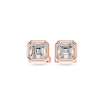 Gold Jewelry, Asscher center stone, Rose Gold, view 4