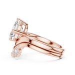 Gold Ring DDLR-444, Asscher center stone, Rose Gold, view 3