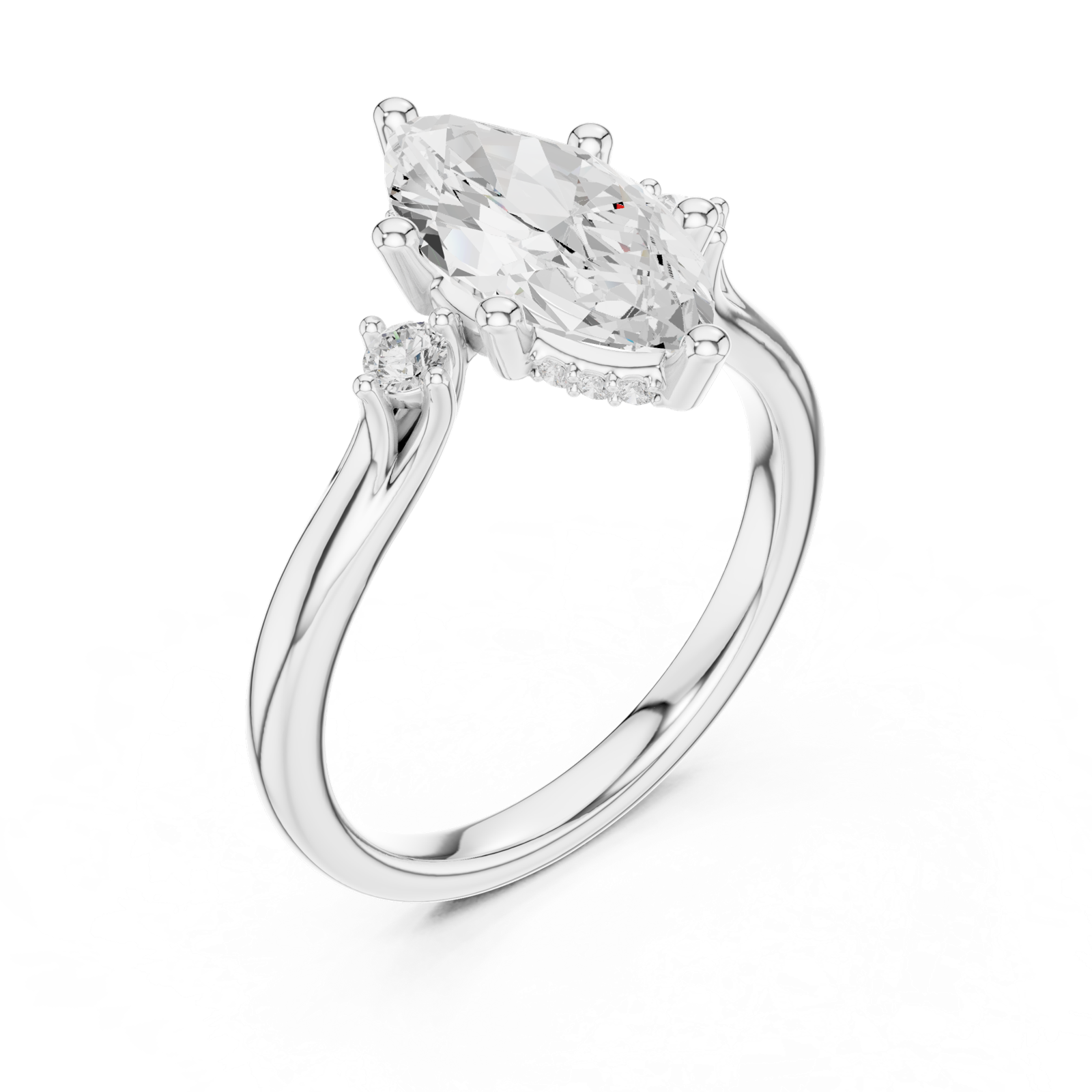 Gold Ring DDLR-972, White Gold, view 2