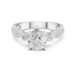 Gold Ring DDLR-281, Pear center stone, White Gold, view 4