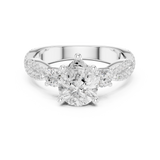Gold Ring DDLR-281, Pear center stone, White Gold, view 4