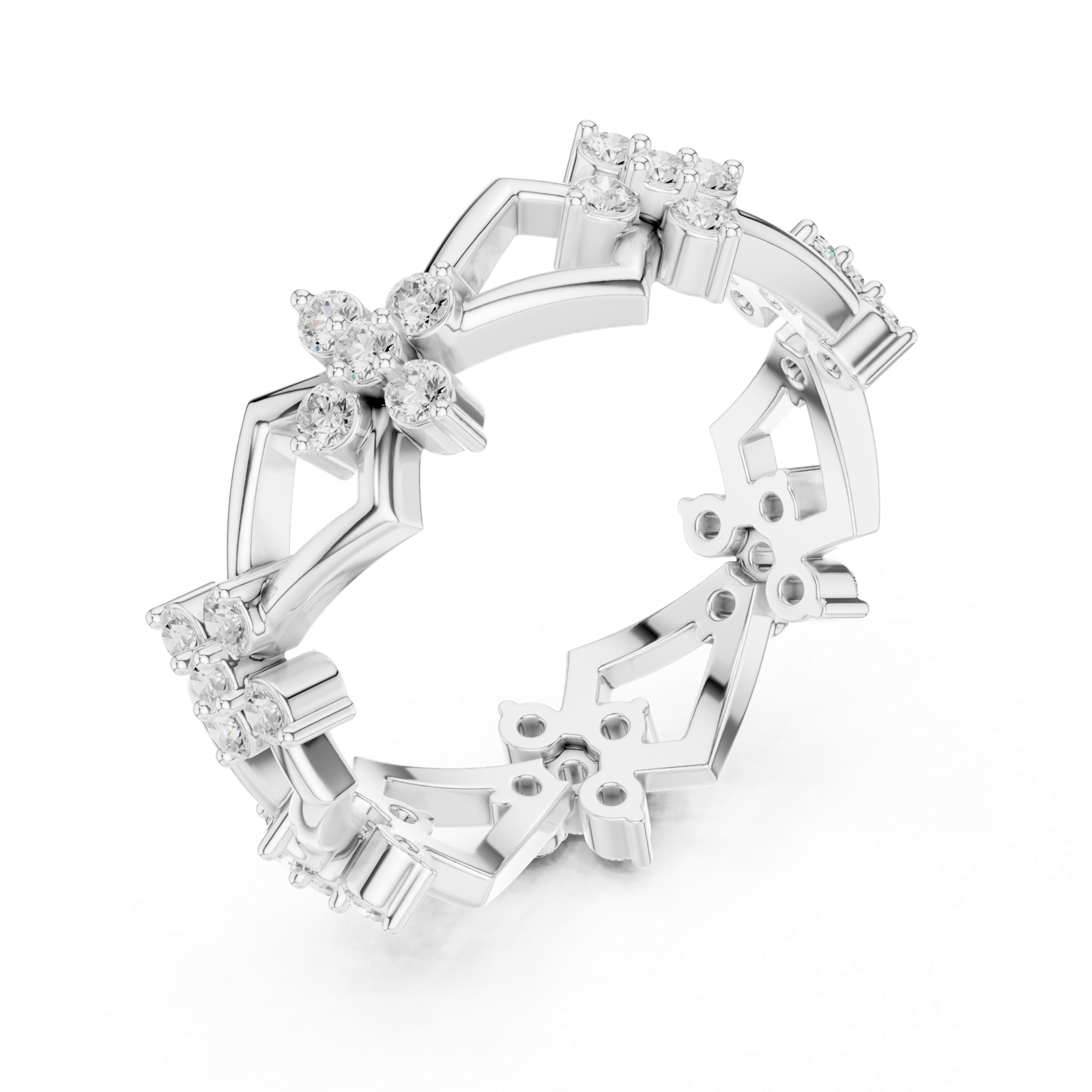 Gold Ring R32, White Gold, view 2