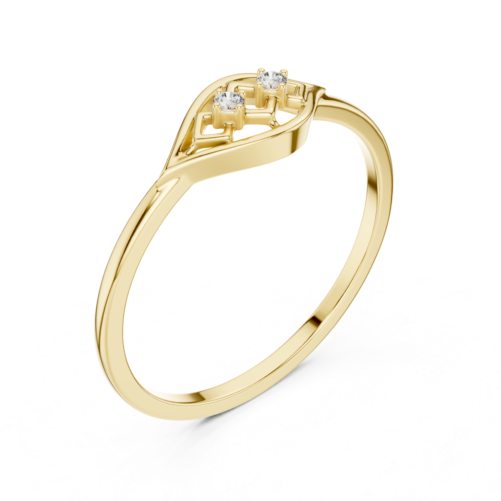 Gold Ring DR-6187, Yellow Gold, view 2