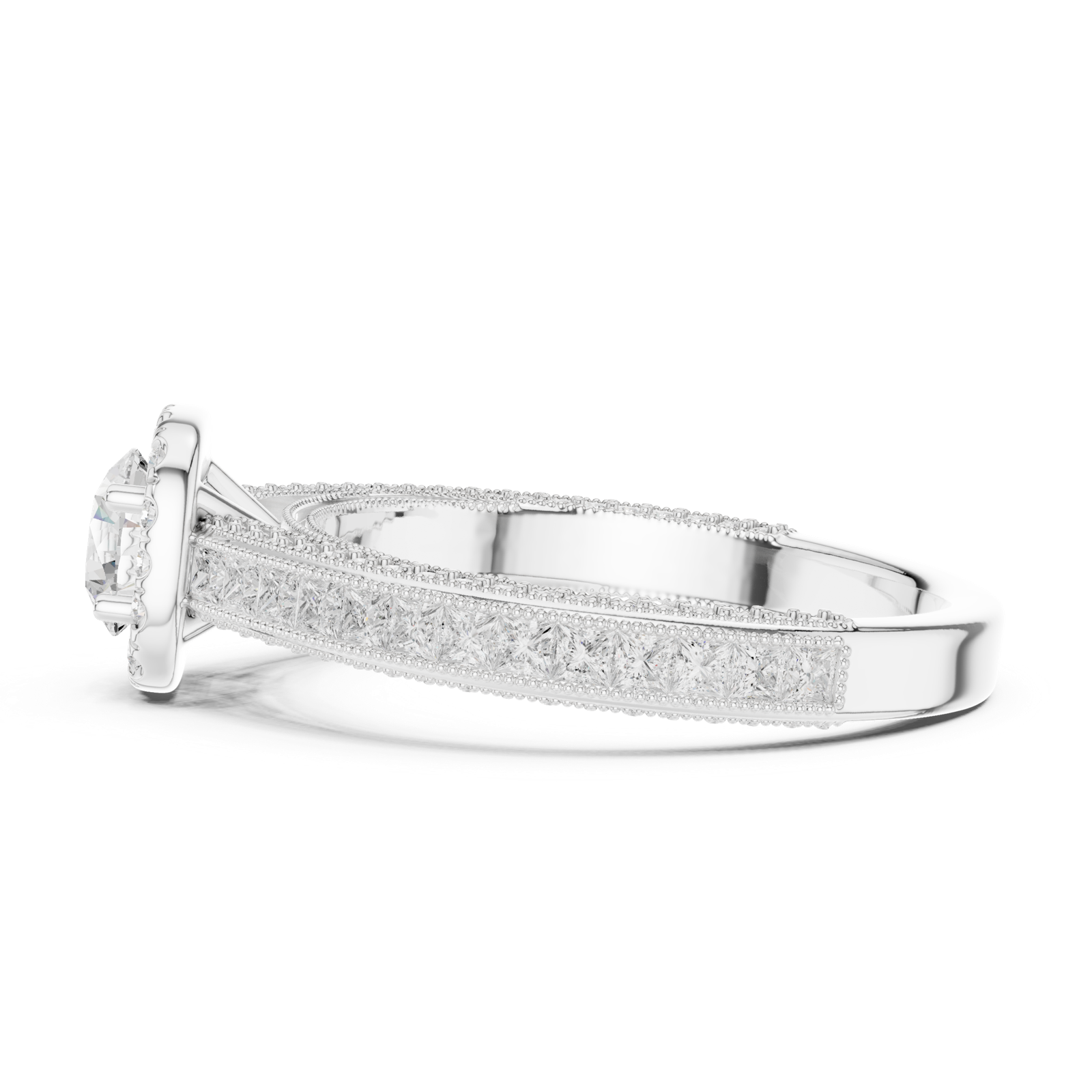 Gold Ring LR-0231, White Gold, view 3