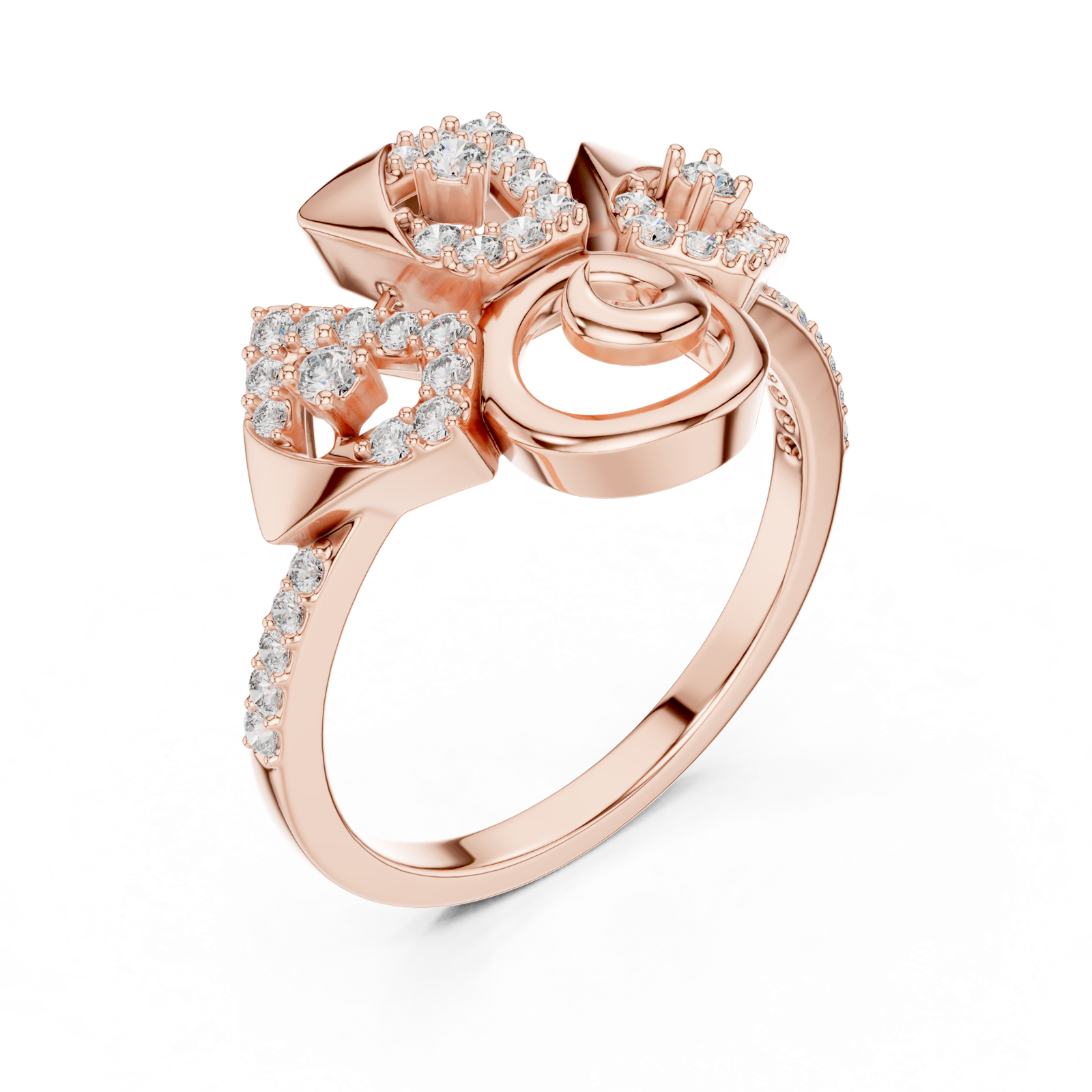 Gold Ring LR-01 (70), Rose Gold, view 2