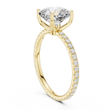 Gold Jewelry, Cushion center stone, Yellow Gold, view 1