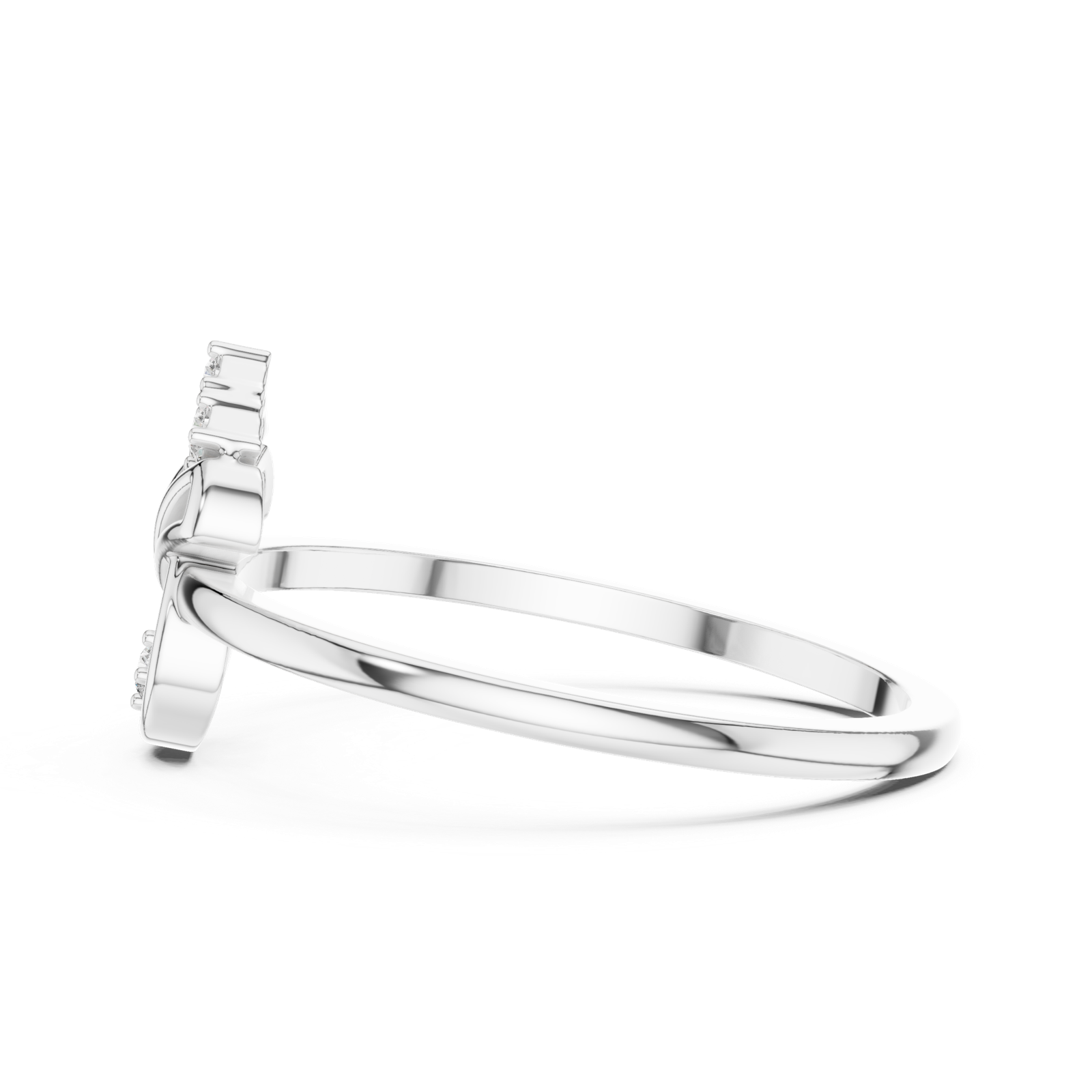 Gold Ring DR-6214, White Gold, view 3